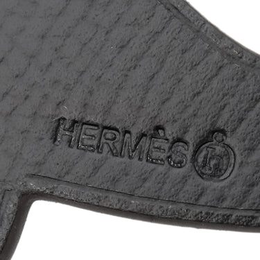 エルメス HERMES プティアッシュ パンダ グレー×ブラック レザー チャーム 黒 チャーム シューズチャーム petit H