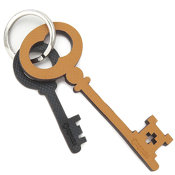 エルメス HERMES プティアッシュ カギ キーリング レッド×ベージュ