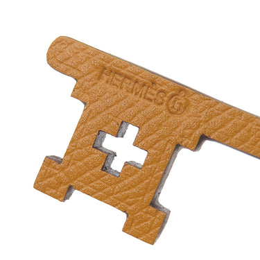 エルメス HERMES プティアッシュ カギ キーリング レッド×ベージュ×ブラック ヴォーエプソン グランアッシュ キーホルダー 赤 茶 黒 鍵 キーモチーフ チャーム petit H
