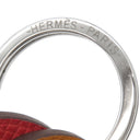 エルメス HERMES プティアッシュ カギ キーリング レッド×ベージュ×ブラック ヴォーエプソン グランアッシュ キーホルダー 赤 茶 黒 鍵 キーモチーフ チャーム petit H