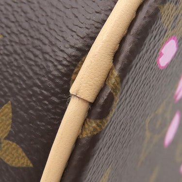 ルイヴィトン LOUIS VUITTON LV×TM パピヨン MM M13097 サクラブラウン モノグラムキャンバス ハンドバッグ ゴールド金具 茶 村上隆 チェリーブロッサム 桜