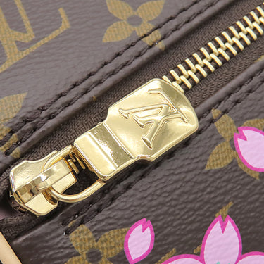 ルイヴィトン LOUIS VUITTON LV×TM パピヨン MM M13097 サクラブラウン モノグラムキャンバス ハンドバッグ ゴールド金具 茶 村上隆 チェリーブロッサム 桜