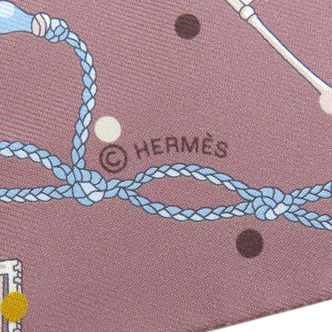 エルメス HERMES ツイリー マロングラッセ×グリス シルク スカーフ 【LES CLES A POIS/レ クレ ア ポア】
