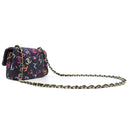 シャネル CHANEL ミニ マトラッセ 20 A69900 ネイビー×マルチカラー ファブリック レザー ショルダーバッグ ゴールド金具 紺 ココマーク チェーンショルダーバッグ