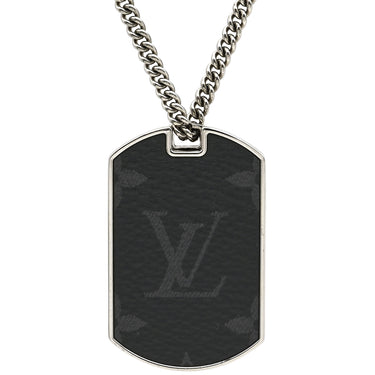 ルイヴィトン LOUIS VUITTON コリエプラーク M63640 モノグラムエクリプス メタル モノグラムエクリプス ネックレス シルバー金具 ペンダント