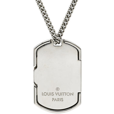 ルイヴィトン LOUIS VUITTON コリエプラーク M63640 モノグラムエクリプス メタル モノグラムエクリプス ネックレス シルバー金具 ペンダント