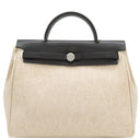 エルメス HERMES エールバッグPM 31 ナチュラル×ブラック トワルアッシュ トワルオフィシエ ヴァッシュハンター 2WAYバッグ シルバー金具 黒