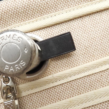 エルメス HERMES エールバッグPM 31 ナチュラル×ブラック トワルアッシュ トワルオフィシエ ヴァッシュハンター 2WAYバッグ シルバー金具 黒