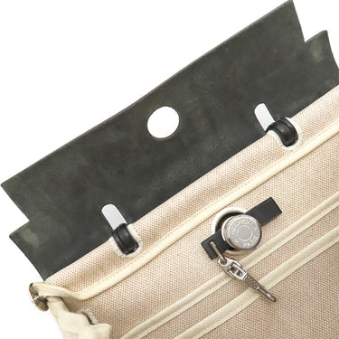 エルメス HERMES エールバッグPM 31 ナチュラル×ブラック トワルアッシュ トワルオフィシエ ヴァッシュハンター 2WAYバッグ シルバー金具 黒