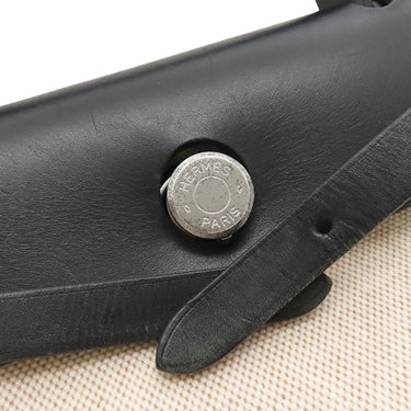 エルメス HERMES エールバッグPM 31 ナチュラル×ブラック トワルアッシュ トワルオフィシエ ヴァッシュハンター 2WAYバッグ シルバー金具 黒