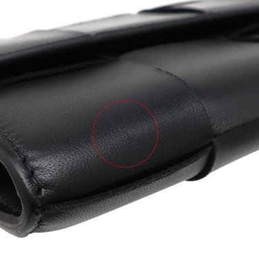 ボッテガヴェネタ BOTTEGA VENETA カセット フラップウォレット 667433VCQC48425 ブラック ラムスキン 長財布 マットゴールド金具 黒 マキシ イントレチャート