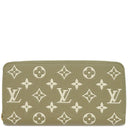 ルイヴィトン LOUIS VUITTON ジッピー ウォレット M81280 カーキ×ベージュ モノグラムアンプラント 長財布 ゴールド金具 ラウンドファスナー バイカラー