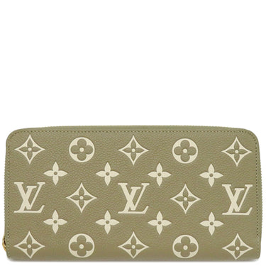 ルイヴィトン LOUIS VUITTON ジッピー ウォレット M81280 カーキ×ベージュ モノグラムアンプラント 長財布 ゴールド金具 ラウンドファスナー バイカラー