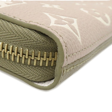 ルイヴィトン LOUIS VUITTON ジッピー ウォレット M81280 カーキ×ベージュ モノグラムアンプラント 長財布 ゴールド金具 ラウンドファスナー バイカラー