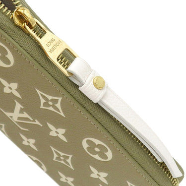 ルイヴィトン LOUIS VUITTON ジッピー ウォレット M81280 カーキ×ベージュ モノグラムアンプラント 長財布 ゴールド金具 ラウンドファスナー バイカラー