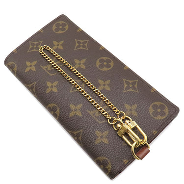 ルイヴィトン LOUIS VUITTON ポルトフォイユ アコルディオン M58008 モノグラム モノグラムキャンバス 二つ折り財布 ゴールド金具 チェーン付き
