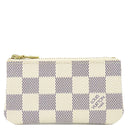 ルイヴィトン LOUIS VUITTON ポシェット クレ N62658 ダミエアズール ダミエアズールキャンバス コインケース ゴールド金具 小銭入れ 白 キーチェーン付き