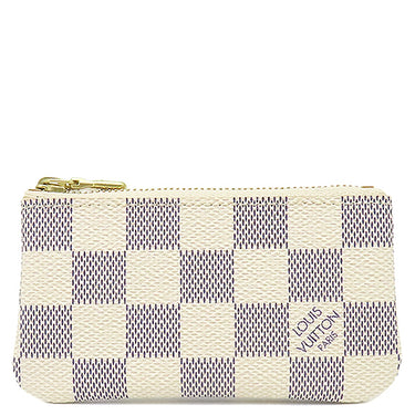 ルイヴィトン LOUIS VUITTON ポシェット クレ N62658 ダミエアズール ダミエアズールキャンバス コインケース ゴールド金具 小銭入れ 白 キーチェーン付き