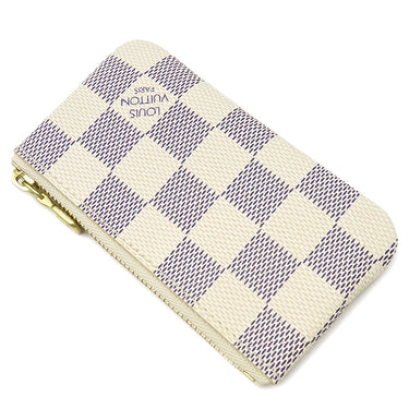 ルイヴィトン LOUIS VUITTON ポシェット クレ N62658 ダミエアズール ダミエアズールキャンバス コインケース ゴールド金具 小銭入れ 白 キーチェーン付き