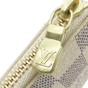 ルイヴィトン LOUIS VUITTON ポシェット クレ N62658 ダミエアズール ダミエアズールキャンバス コインケース ゴールド金具 小銭入れ 白 キーチェーン付き