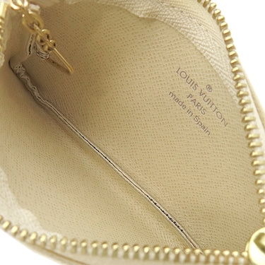ルイヴィトン LOUIS VUITTON ポシェット クレ N62658 ダミエアズール ダミエアズールキャンバス コインケース ゴールド金具 小銭入れ 白 キーチェーン付き
