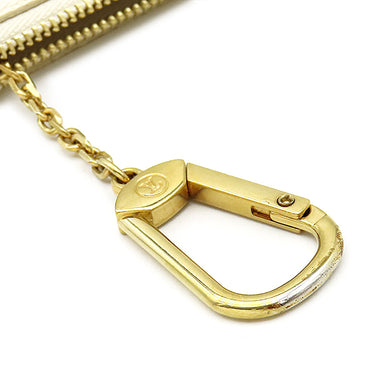 ルイヴィトン LOUIS VUITTON ポシェット クレ N62658 ダミエアズール ダミエアズールキャンバス コインケース ゴールド金具 小銭入れ 白 キーチェーン付き