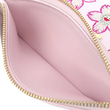 ルイヴィトン LOUIS VUITTON LV × TM ポルトフォイユ カプシーヌ コンパクト M13445 ピンク レザー スムースラムレザー 三つ折り財布 ゴールド金具 村上 隆 チェリーブロッサム