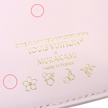 ルイヴィトン LOUIS VUITTON LV × TM ポルトフォイユ カプシーヌ コンパクト M13445 ピンク レザー スムースラムレザー 三つ折り財布 ゴールド金具 村上 隆 チェリーブロッサム