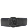 ルイヴィトン LOUIS VUITTON サンチュール LVサークル 90/36 M0114 ブラック×ネイビー キャンバス レザー #90 ベルト 黒 紺 モノグラムシャドウ