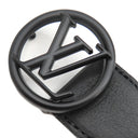 ルイヴィトン LOUIS VUITTON サンチュール LVサークル 90/36 M0114 ブラック×ネイビー キャンバス レザー #90 ベルト 黒 紺 モノグラムシャドウ