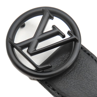ルイヴィトン LOUIS VUITTON サンチュール LVサークル 90/36 M0114 ブラック×ネイビー キャンバス レザー #90 ベルト 黒 紺 モノグラムシャドウ