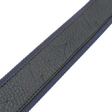 ルイヴィトン LOUIS VUITTON サンチュール LVサークル 90/36 M0114 ブラック×ネイビー キャンバス レザー #90 ベルト 黒 紺 モノグラムシャドウ