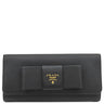 プラダ PRADA リボン フラップ ウォレット 1MH132 NERO レザー サフィアーノレザー 長財布 ゴールド金具 黒 SAFFIANO FIOCCO
