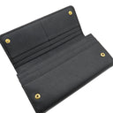 プラダ PRADA リボン フラップ ウォレット 1MH132 NERO レザー サフィアーノレザー 長財布 ゴールド金具 黒 SAFFIANO FIOCCO