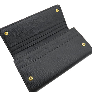 プラダ PRADA リボン フラップ ウォレット 1MH132 NERO レザー サフィアーノレザー 長財布 ゴールド金具 黒 SAFFIANO FIOCCO