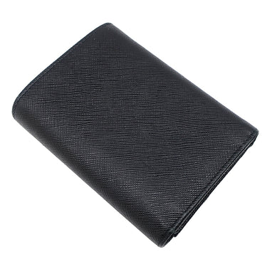 プラダ PRADA サフィアーノ フィオッコ コンパクト ウォレット NERO レザー 三つ折り財布 ゴールド金具 黒 メタルロゴ リボンモチーフ SAFFIANO FIOCCO