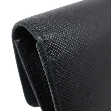 プラダ PRADA サフィアーノ フィオッコ コンパクト ウォレット NERO レザー 三つ折り財布 ゴールド金具 黒 メタルロゴ リボンモチーフ SAFFIANO FIOCCO