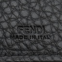 フェンディ FENDI ロゴ カードホルダー 7M0310 ブラック レザー カードケース シルバー金具 黒 FF フラグメントケース コインケース