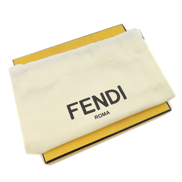 フェンディ FENDI ロゴ カードホルダー 7M0310 ブラック レザー カードケース シルバー金具 黒 FF フラグメントケース コインケース