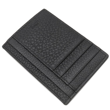 フェンディ FENDI ロゴ カードホルダー 7M0310 ブラック レザー カードケース シルバー金具 黒 FF フラグメントケース コインケース