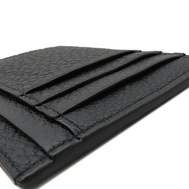 フェンディ FENDI ロゴ カードホルダー 7M0310 ブラック レザー カードケース シルバー金具 黒 FF フラグメントケース コインケース