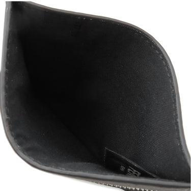 フェンディ FENDI ロゴ カードホルダー 7M0310 ブラック レザー カードケース シルバー金具 黒 FF フラグメントケース コインケース