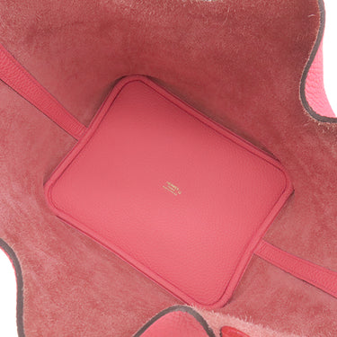 エルメス HERMES ピコタンロックMM タッチ ローズアザレ トリヨンクレマンス アリゲーター ハンドバッグ ゴールド金具 クロコ