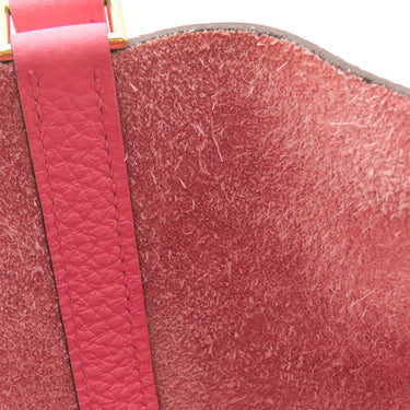 エルメス HERMES ピコタンロックMM タッチ ローズアザレ トリヨンクレマンス アリゲーター ハンドバッグ ゴールド金具 クロコ