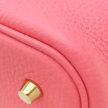 エルメス HERMES ピコタンロックMM タッチ ローズアザレ トリヨンクレマンス アリゲーター ハンドバッグ ゴールド金具 クロコ