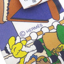 エルメス HERMES ツイリー ブルー×グリーン×ピンク×マルチカラー シルク スカーフ 【PONY PIT STOP/ポニー ピット ストップ】