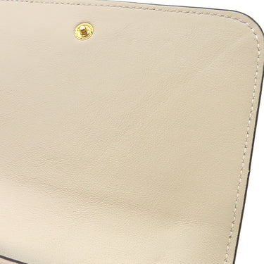 クロエ Chloe アルファベット コンパクトウォレット ベージュ×アイボリー レザー 三つ折り財布 ゴールド金具 バイカラー チャームなし