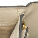 クロエ Chloe アルファベット コンパクトウォレット ベージュ×アイボリー レザー 三つ折り財布 ゴールド金具 バイカラー チャームなし