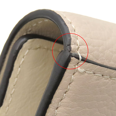 クロエ Chloe アルファベット コンパクトウォレット ベージュ×アイボリー レザー 三つ折り財布 ゴールド金具 バイカラー チャームなし