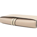 クロエ Chloe アルファベット コンパクトウォレット ベージュ×アイボリー レザー 三つ折り財布 ゴールド金具 バイカラー チャームなし